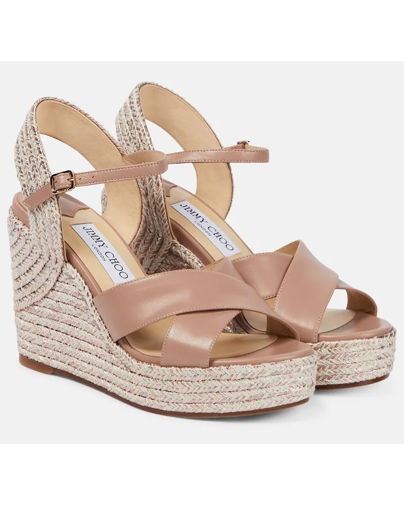 Jimmy Choo Wedge-Sandalen Dellena 100 aus Leder Pink