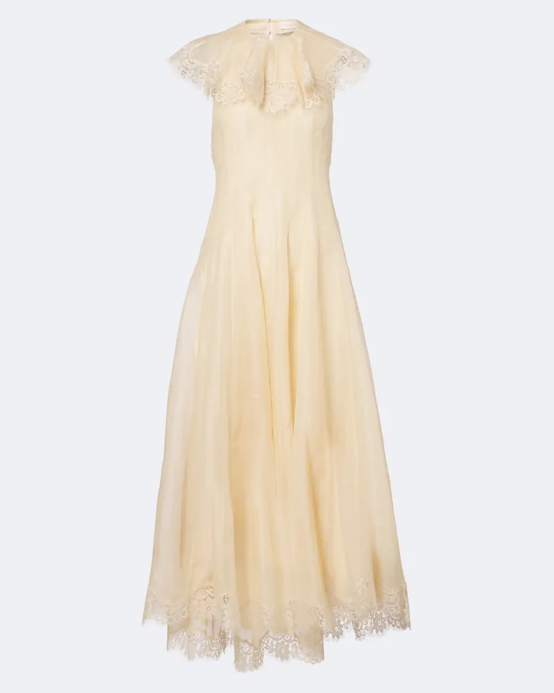 Zimmermann Cocktailkleid Ascent Flutter aus Organza Weiß
