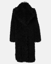 Nina Ricci Mantel aus Faux Fur Schwarz