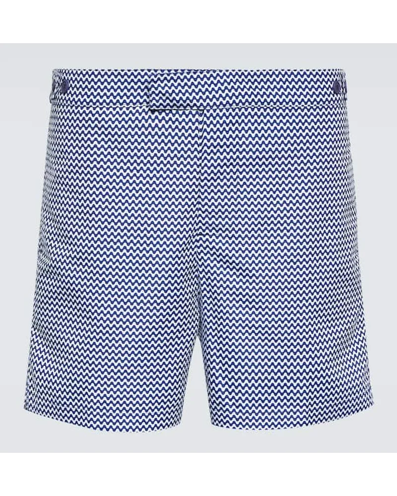 Frescobol Carioca Bedruckte Badeshorts Copacabana Blau