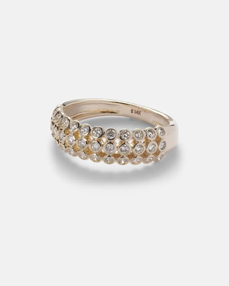 Stone & Strand Ring Bold Lattice aus 14kt Gelbgold mit Diamanten Gold