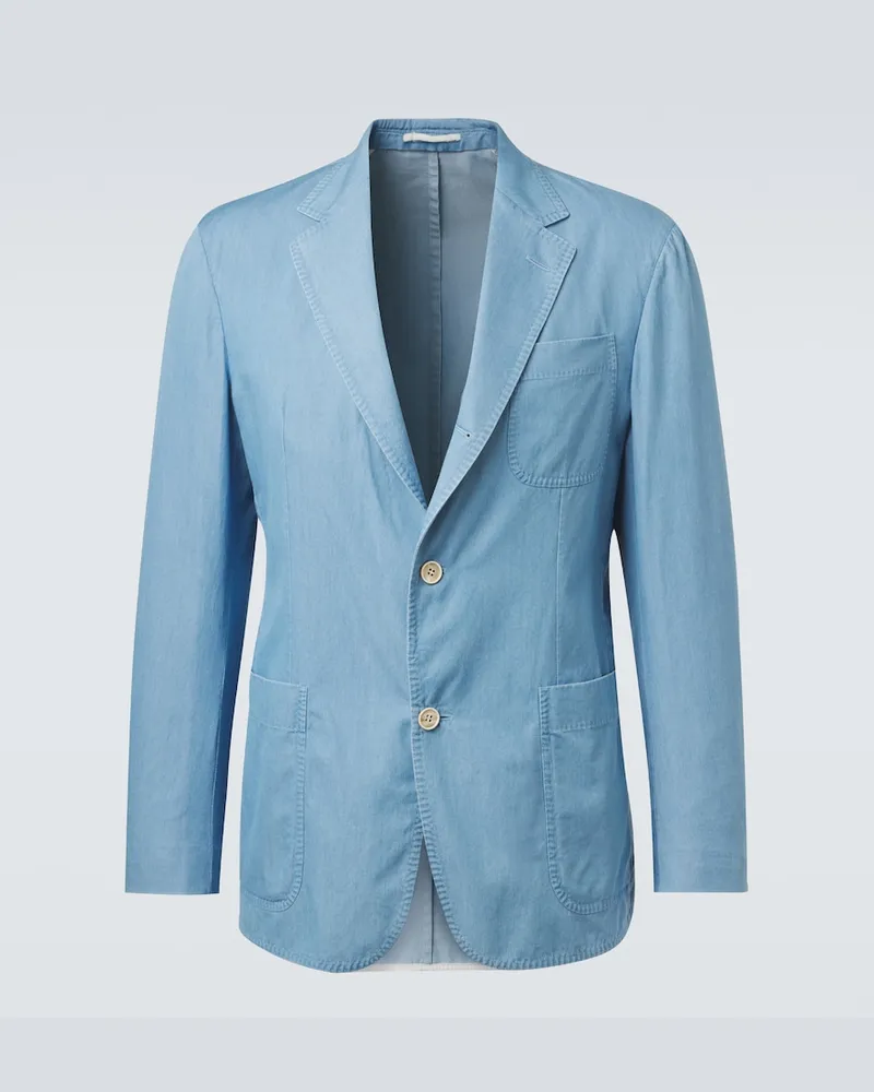 Dunhill Anzugjacke aus Baumwolle Blau
