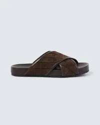 Bottega Veneta Slippers Tarik aus Veloursleder Braun