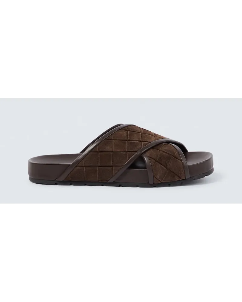 Bottega Veneta Slippers Tarik aus Veloursleder Braun