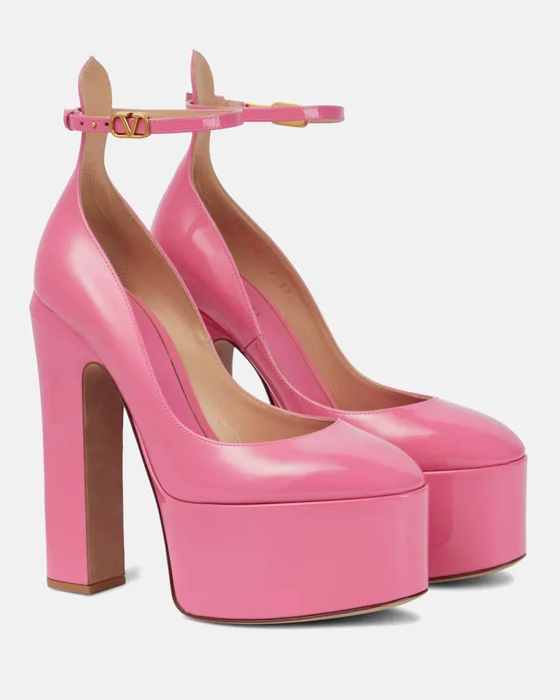 Valentino Garavani Plateau-Pumps Tan-Go 155 aus Lackleder Rosa