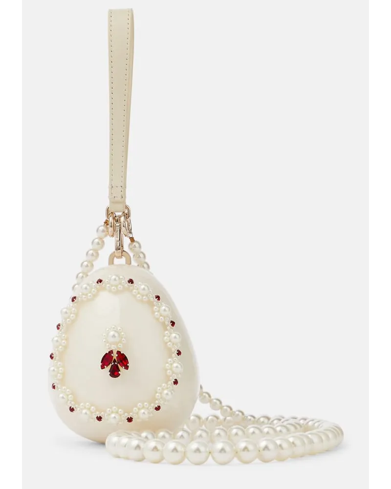 Simone Rocha Verzierte Clutch Faberge Egg Mini Rot