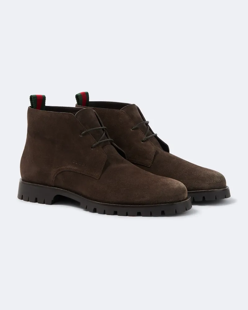 Gucci Desert Boots aus Veloursleder Braun