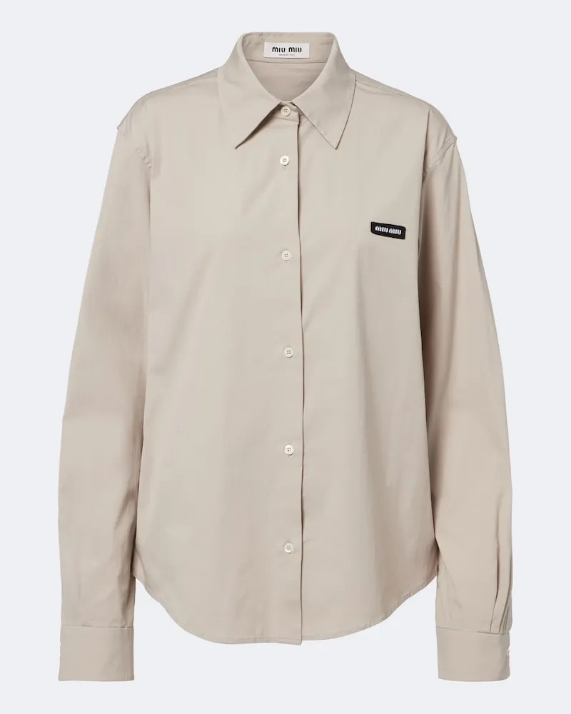 Miu Miu Hemd aus einem Baumwoll-Popelinegemisch Beige