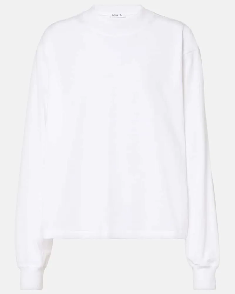 Alaïa Alaïa Sweatshirt aus Baumwoll-Jersey Weiß