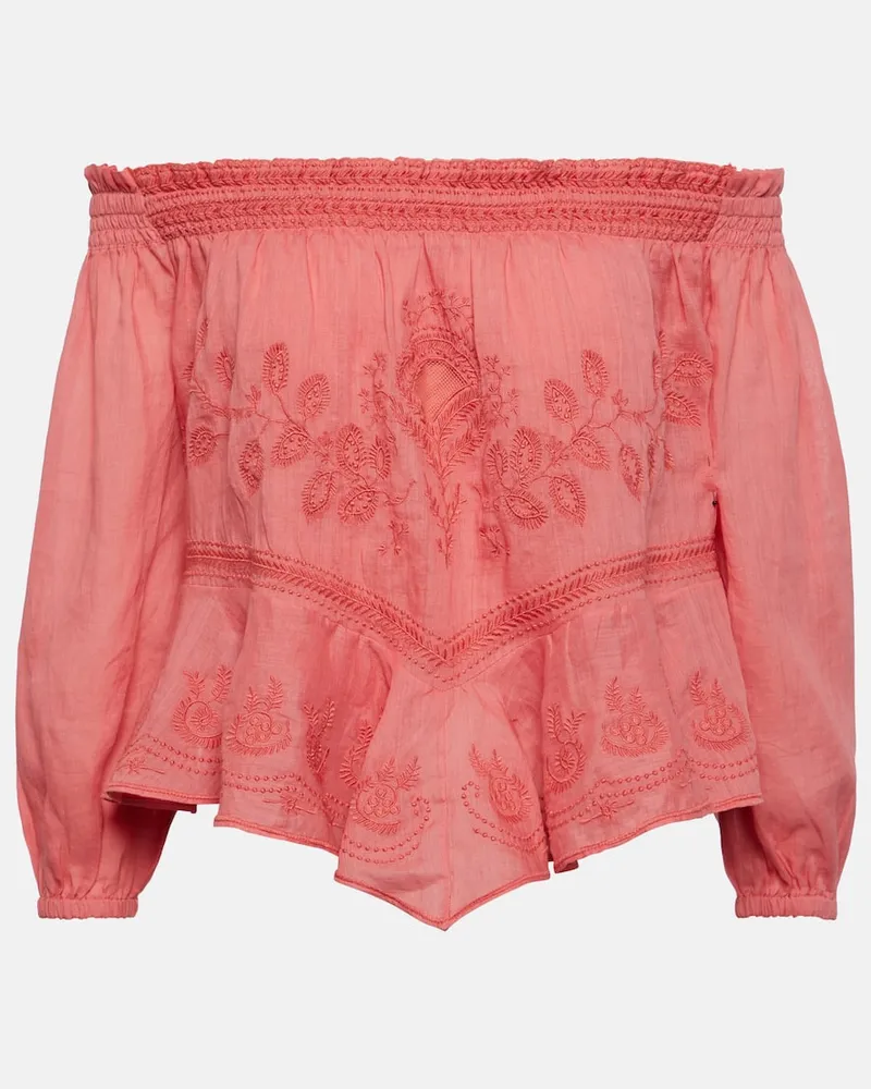 Isabel Marant Off-Shoulder-Top Erine Rosa