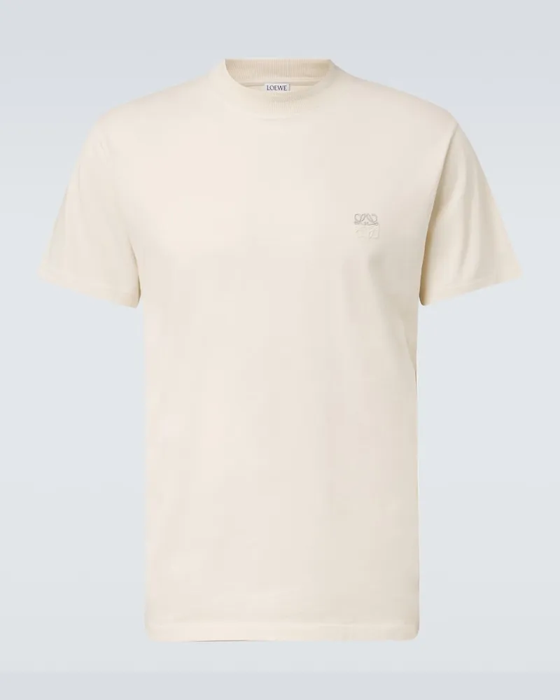 Loewe T-Shirt Anagram aus Baumwoll-Jersey Beige