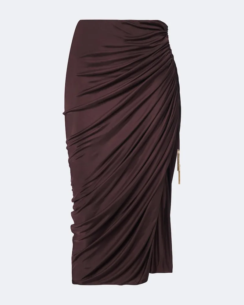 Balmain Midirock aus Jersey Braun