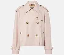 Cropped-Trenchcoat aus Baumwoll-Gabardine