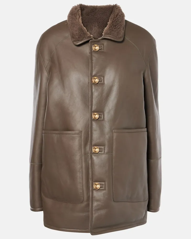 Altuzarra Mantel Sutherland aus Shearling Grün