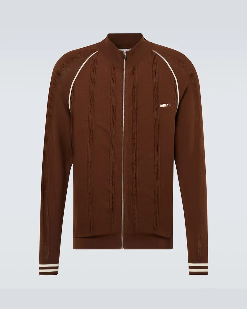 Miu Miu Trainingsjacke aus einem Baumwollgemisch Braun