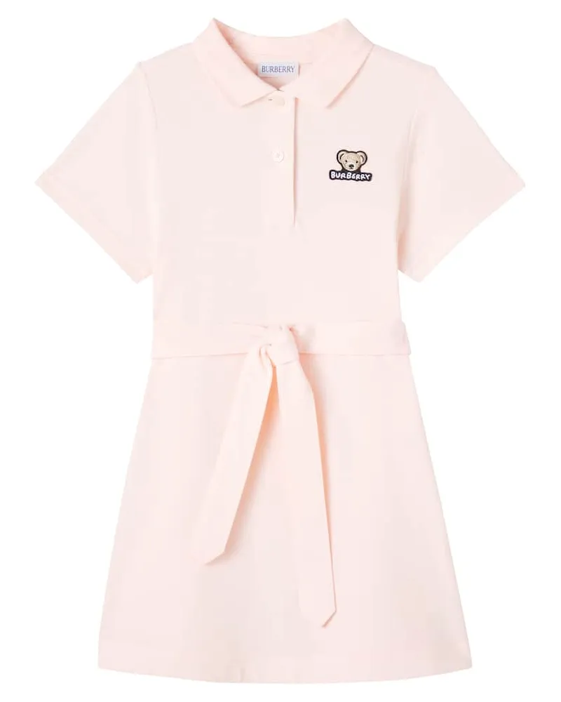 Burberry Polokleid Thomas Bear aus Baumwoll-Piqué Pink