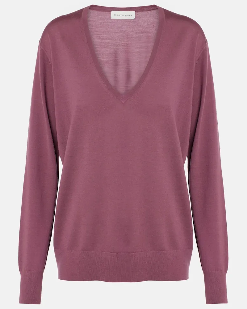 Dries van Noten Pullover aus Wolle Rosa