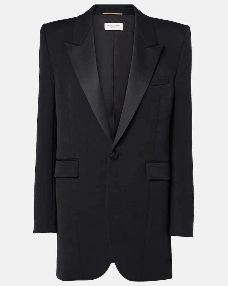 Saint Laurent Smokingjacke aus Wolle Schwarz