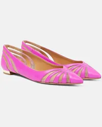 Aquazzura Ballerinas The Spy aus Leder und Mesh Pink