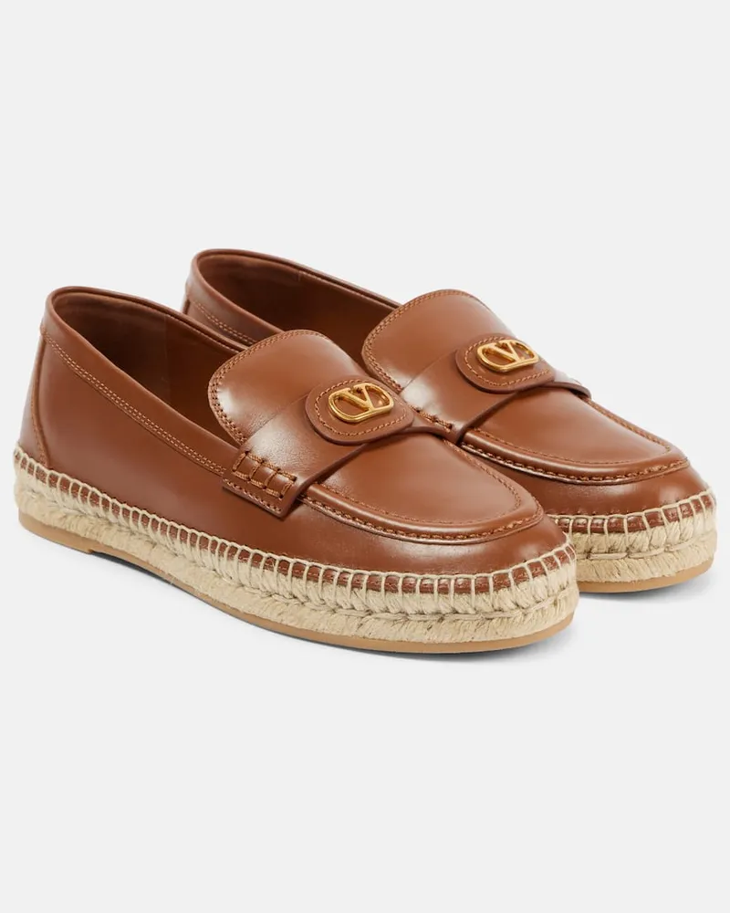 Valentino Garavani Espadrilles VLogo Signature aus Leder Braun