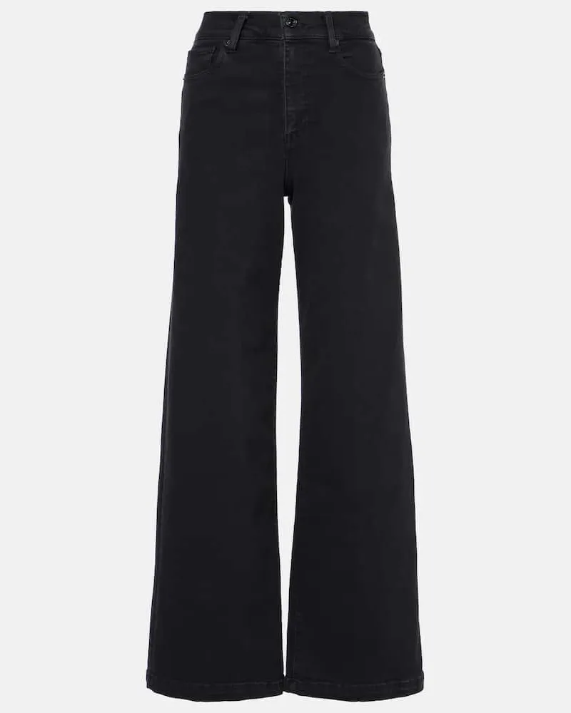 Frame Denim Wide-Leg Jeans Le Slim Palazzo Schwarz