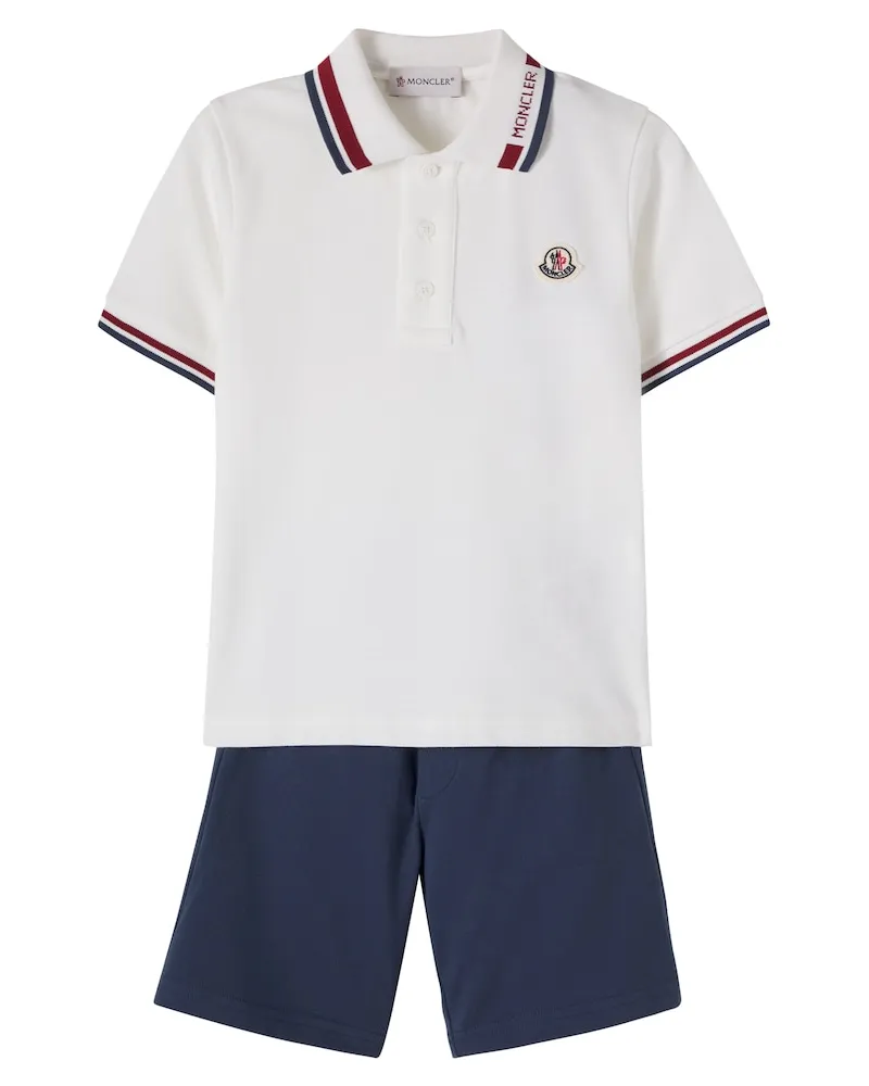 Moncler Set aus Polohemd und Shorts aus Baumwolle Multicolor