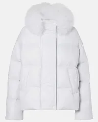 Yves Salomon Daunenjacke mit Shearling Blau