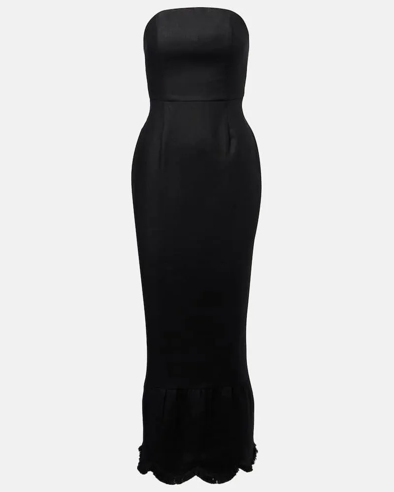 Posse Robe Essie aus Leinen Schwarz