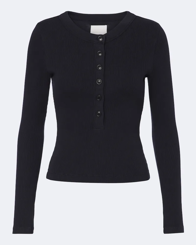 Citizens of humanity Henley-Hemd Varra aus Rippstrick Blau