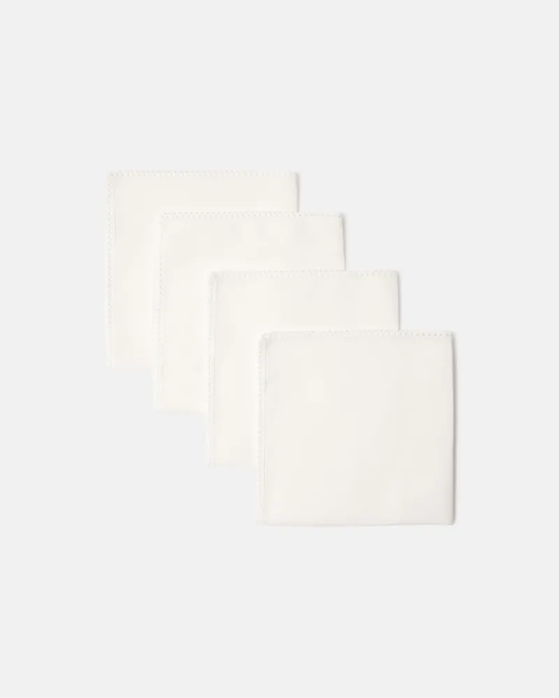 Once Milano Set aus vier Servietten Weiß