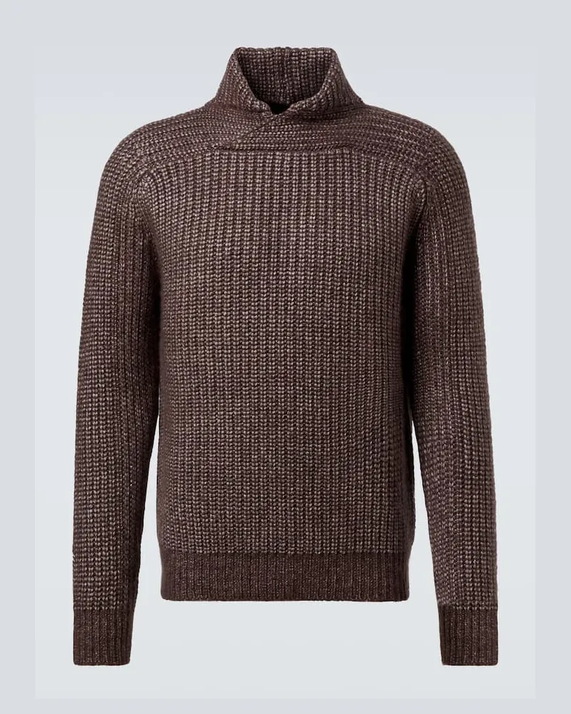 Ermenegildo Zegna Pullover aus Kaschmir und Seide Braun