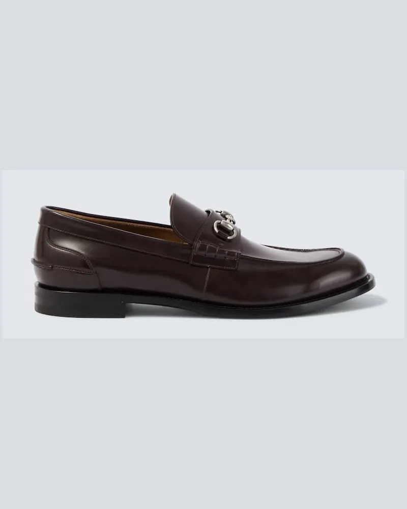 Gucci Loafers Horsebit aus Leder Braun