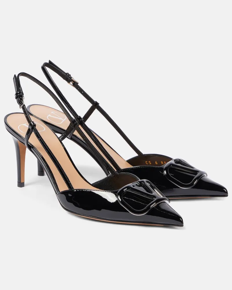 Valentino Garavani Slingback-Pumps VLogo Signature 80 aus Lackleder Schwarz