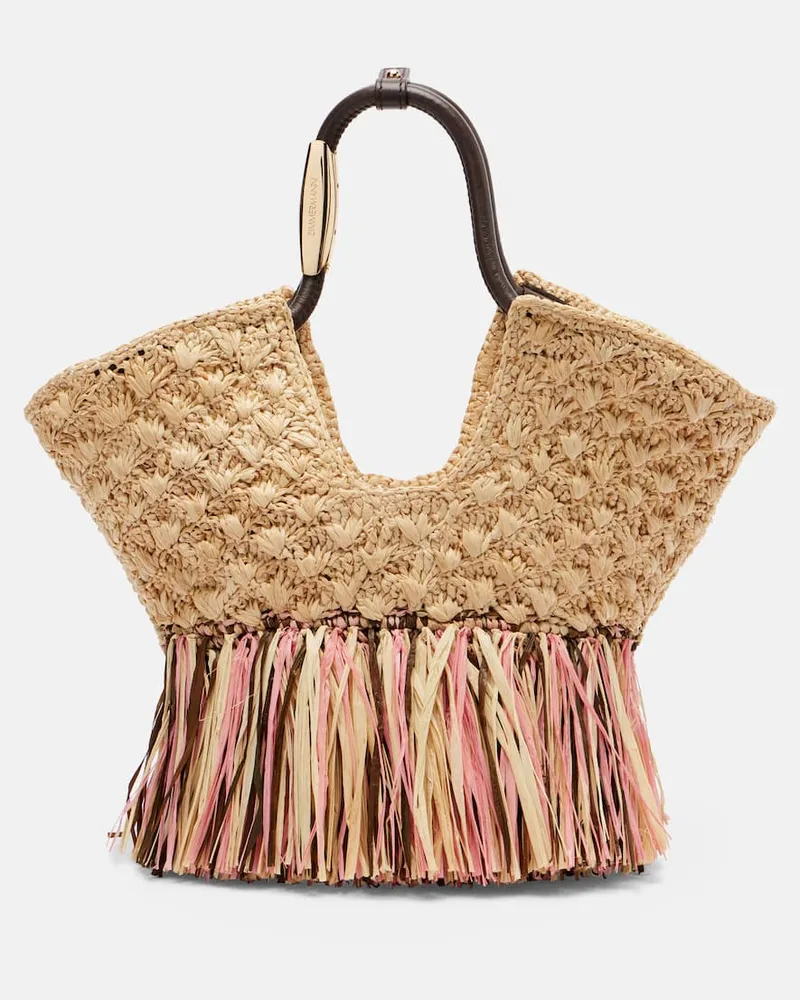 Zimmermann Tote Bag Goldentime Small aus Raffiabast Beige