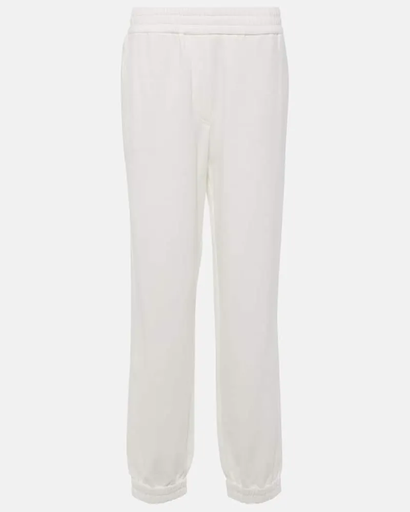 Brunello Cucinelli Jogginghose aus Baumwoll-Jersey Weiß
