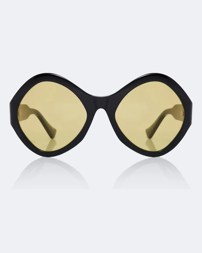 Valentino Garavani Runde Sonnenbrille L'8 VLogo Schwarz