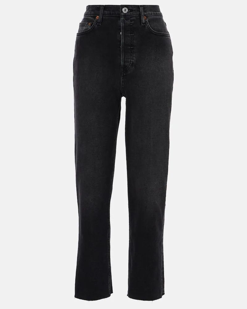 RE/DONE Straight Jeans 70s Stove Pipe Schwarz