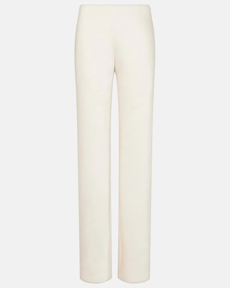 Vince Weite High-Rise-Hose aus Satin Weiß
