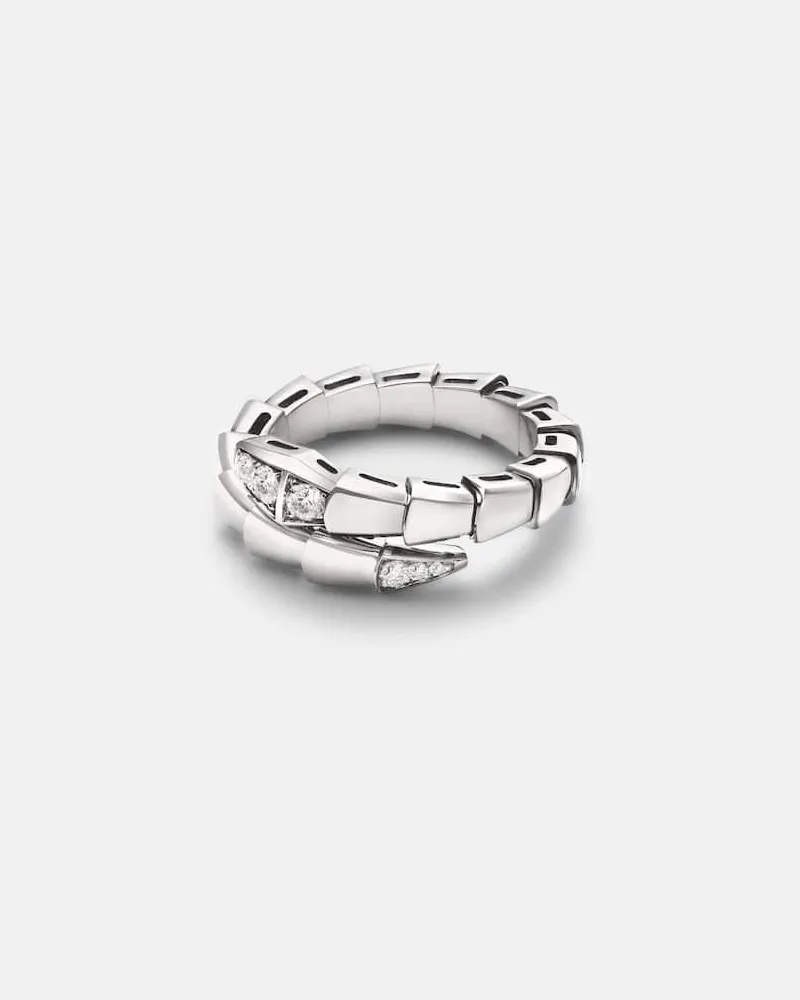 Bulgari Ring Serpenti Viper aus 18kt Weißgold mit Diamanten Silber