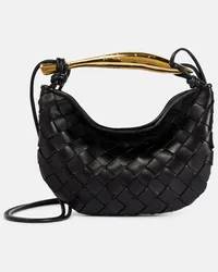 Bottega Veneta Schultertasche Sardine Mini aus Leder Schwarz