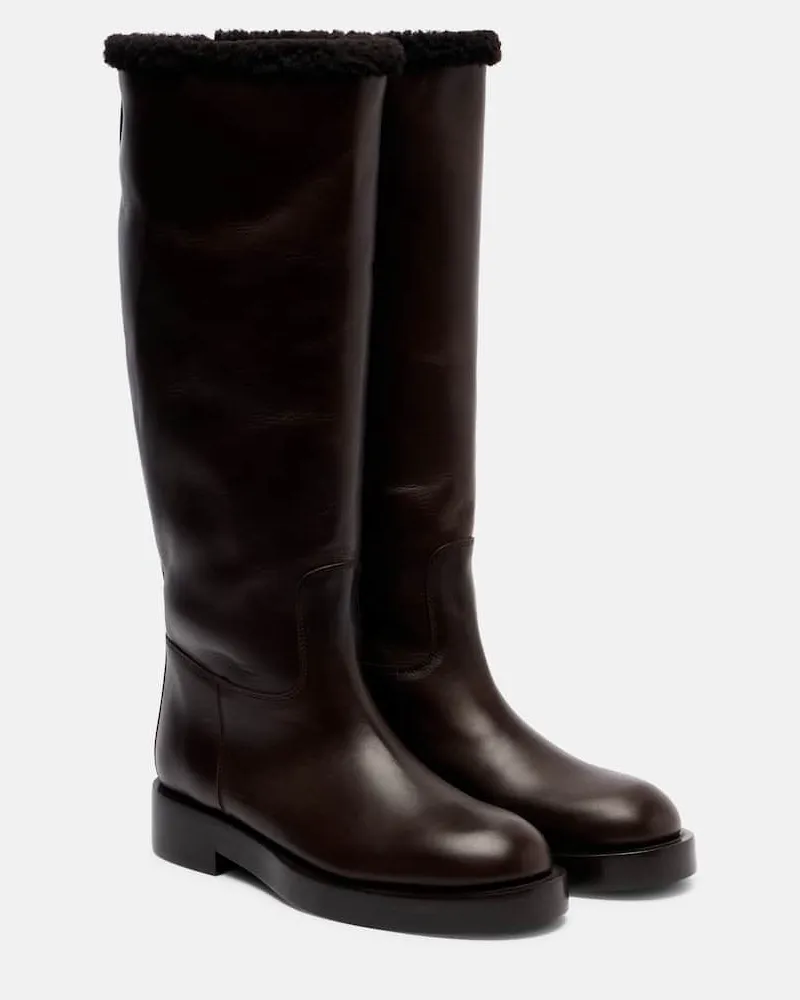 Paris Texas Stiefel aus Leder mit Shearling Braun