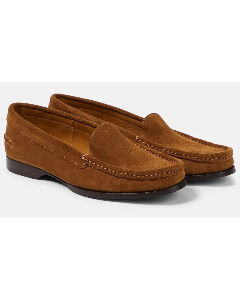 The Row Loafers Ruth aus Veloursleder Braun