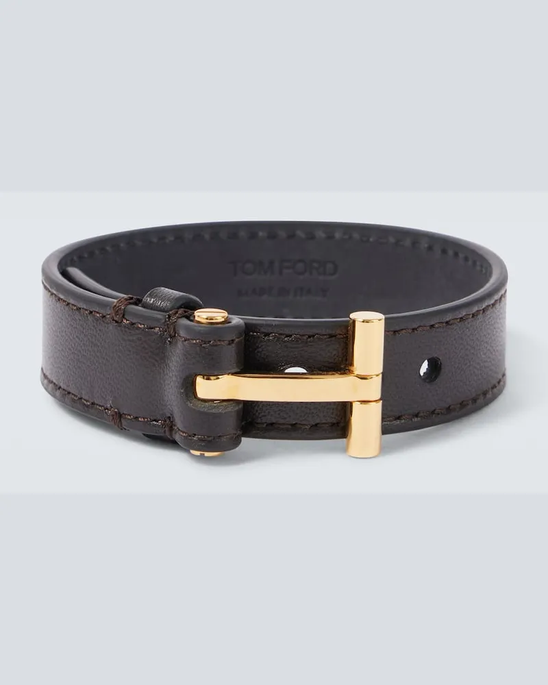 Tom Ford Armband T aus Leder Braun