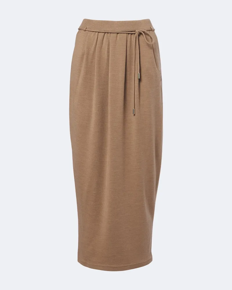 Max Mara Midirock aus Schurwolle Beige