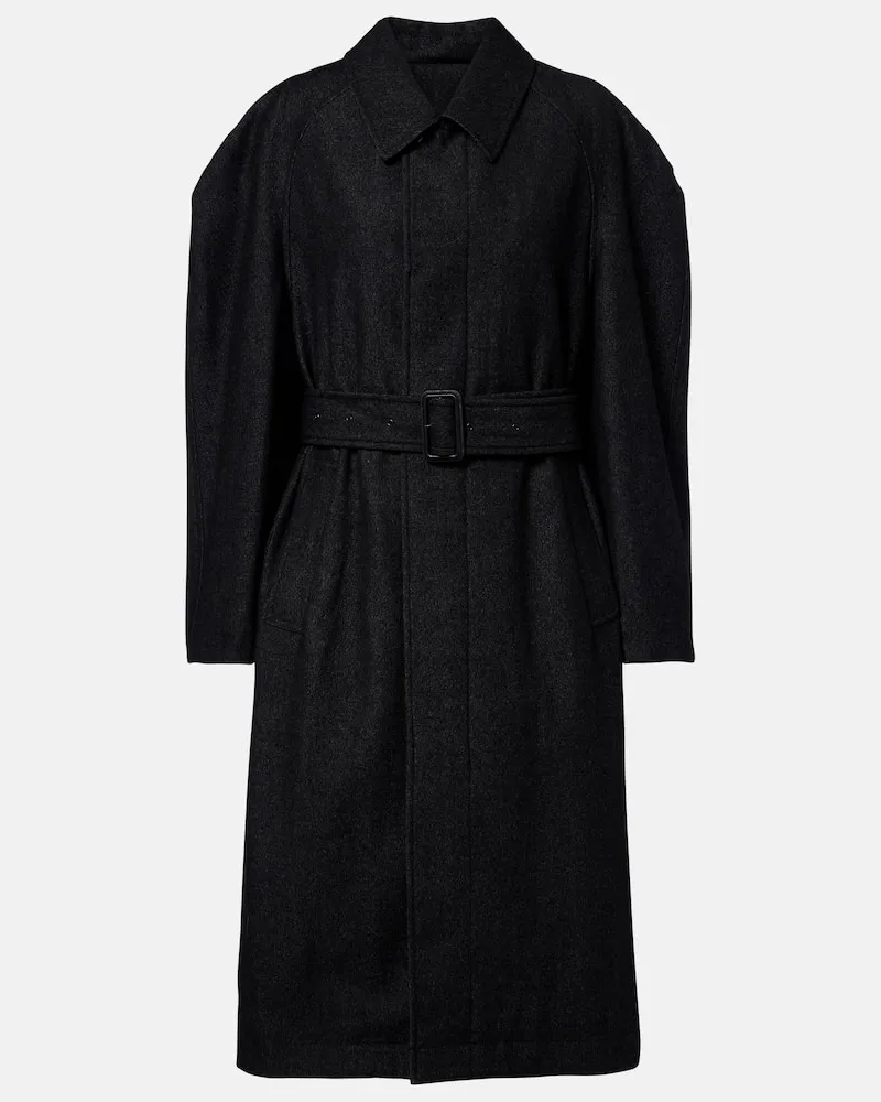 Christophe Lemaire Mantel aus Twill Schwarz