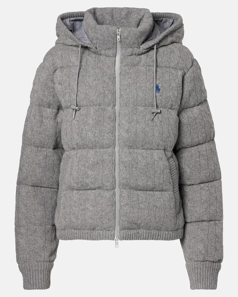 Ralph Lauren Wattierte Jacke aus Wolle und Kaschmir Grau