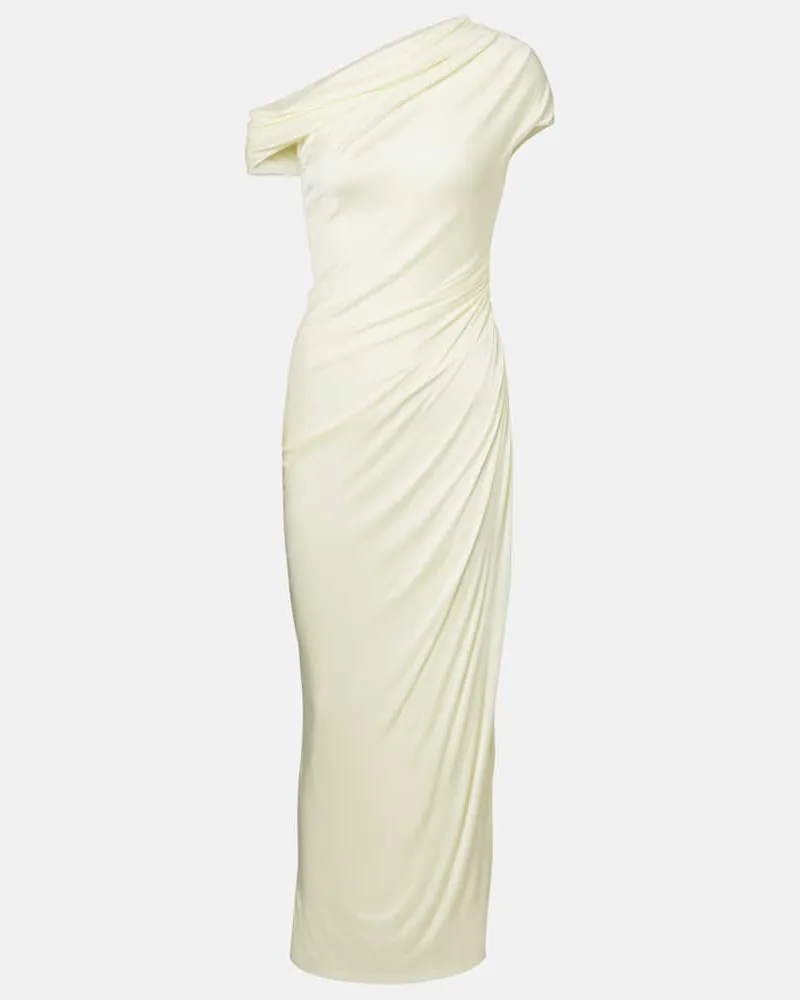 GALVAN One-Shoulder-Midikleid Gelb
