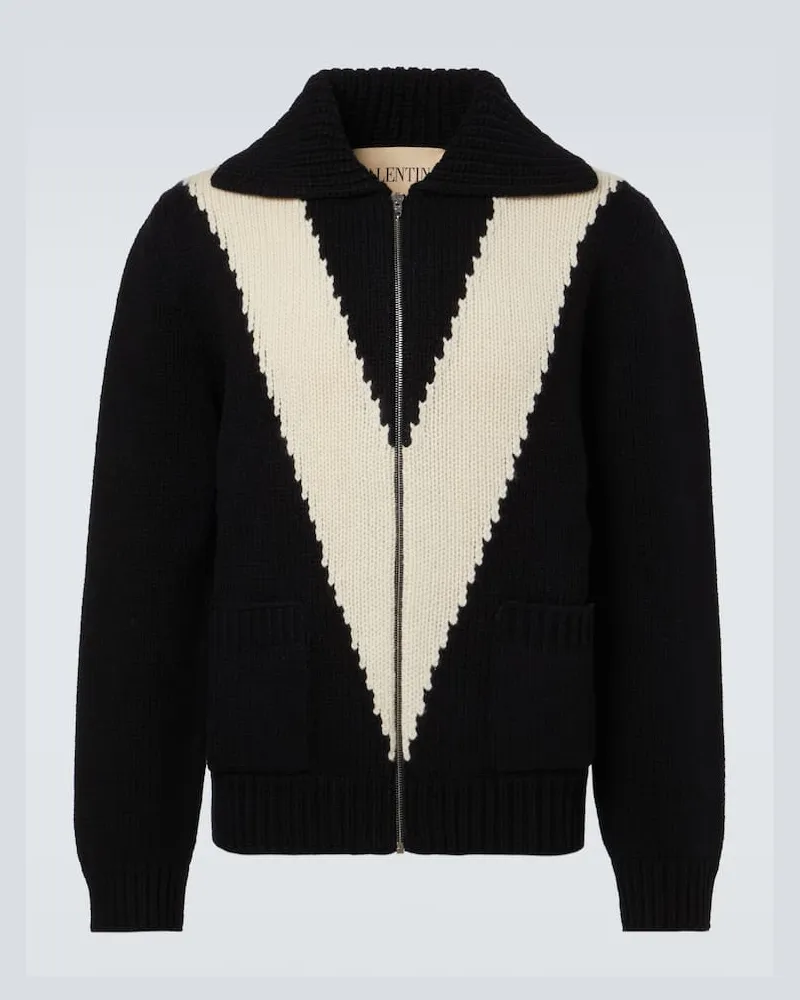 Valentino Garavani Cardigan aus Schurwolle Schwarz