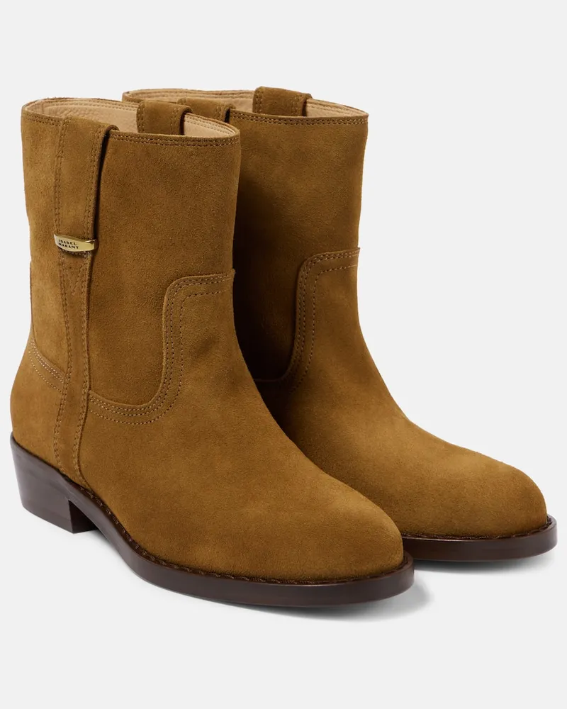Isabel Marant Ankle Boots Lylie 35 aus Veloursleder Beige