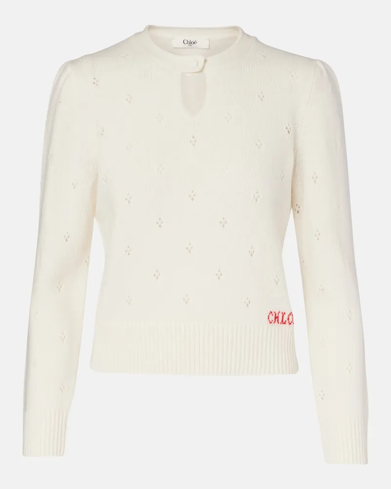 Chloé Chloé Pullover aus Wolle und Kaschmir Weiß